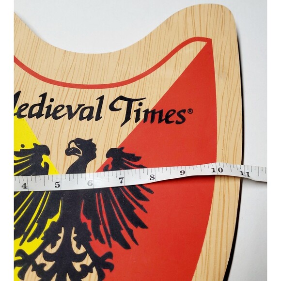 Medieval Times Wooden Knight Shield Red & Yellow Phoenix Bird Souvenir Kids LARP - Picture 4 of 5